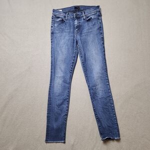 MOTHER Looker Beyond a shadow of a dought wash ankle fray jeans Sz 27